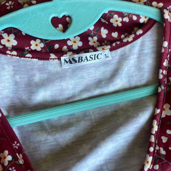 Floral Red Wrap Dress - Picture 14 of 14